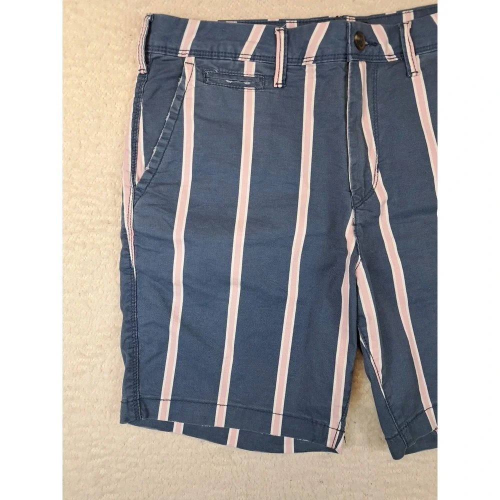 American Eagle Stripied Shorts Mens Size 32 Slim Fit Flat Front‎